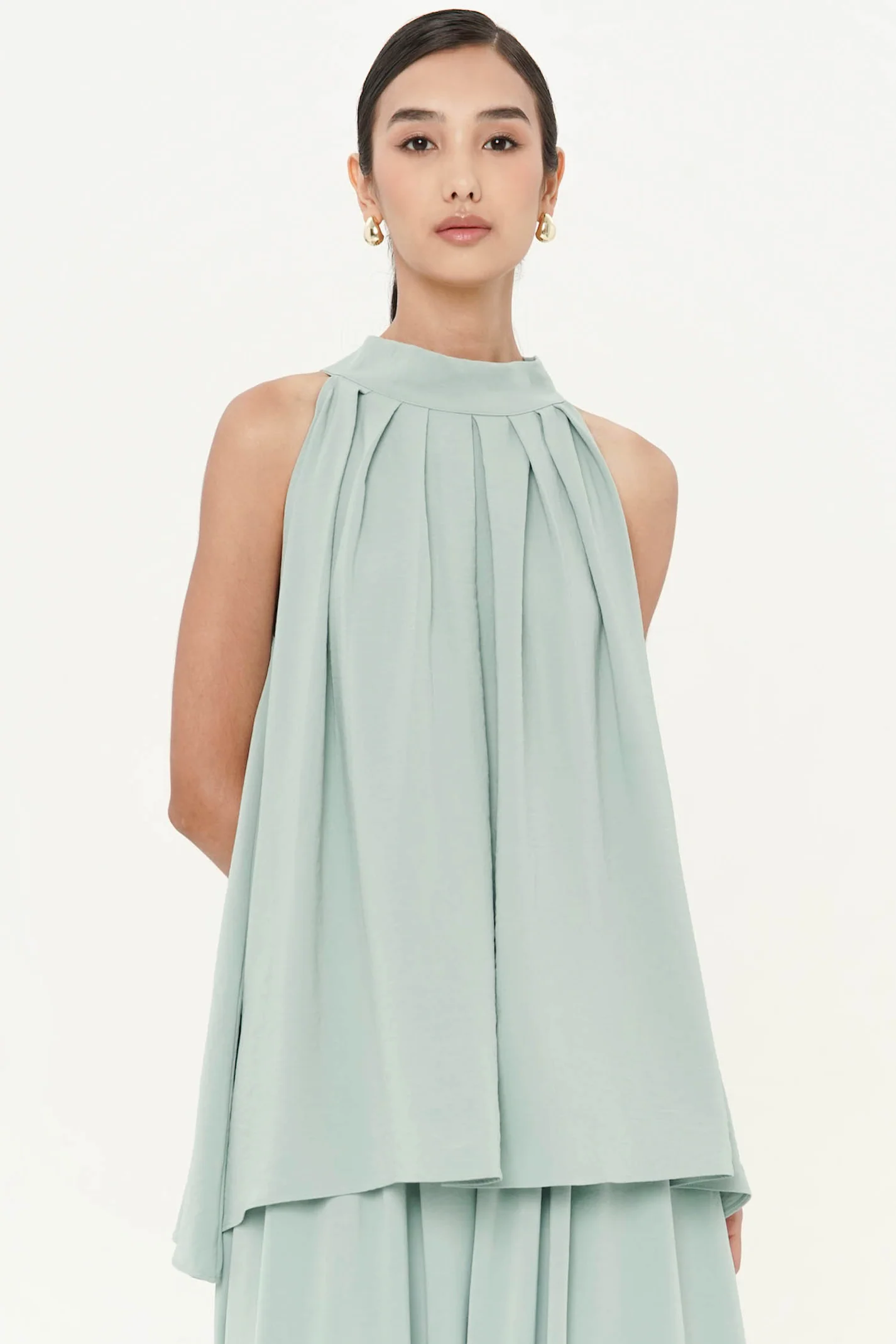 Nerida Halter Top In Sea Glass